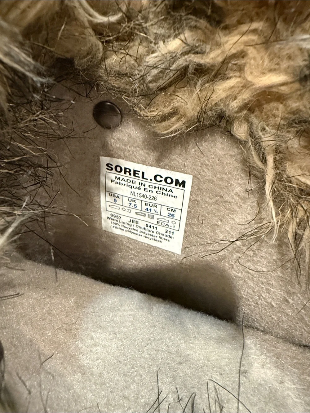 Sorel Women's Tan and Brown Lace-Up Winter Boot with Faux Fur Cuff
